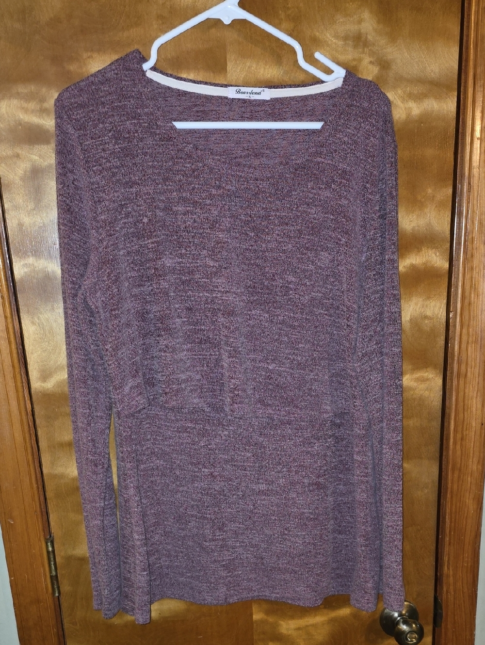 EUC Baresland XL Plum Long Sleeve Knit Top Breastfeeding and Pumping